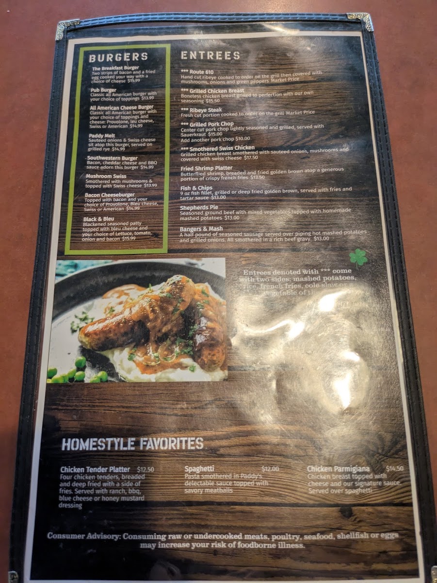 Paddy's Public House Menu - Image 3