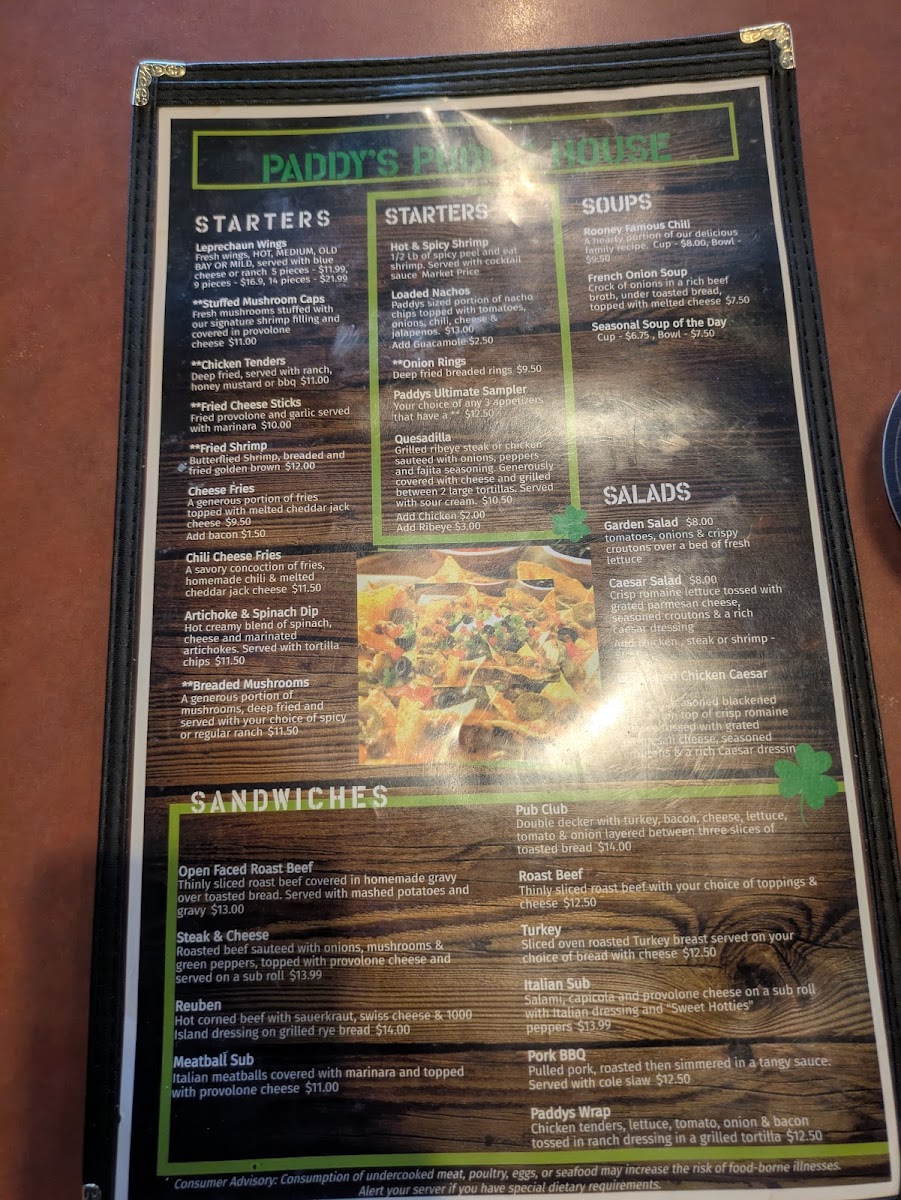 Paddy's Public House Menu - Image 5