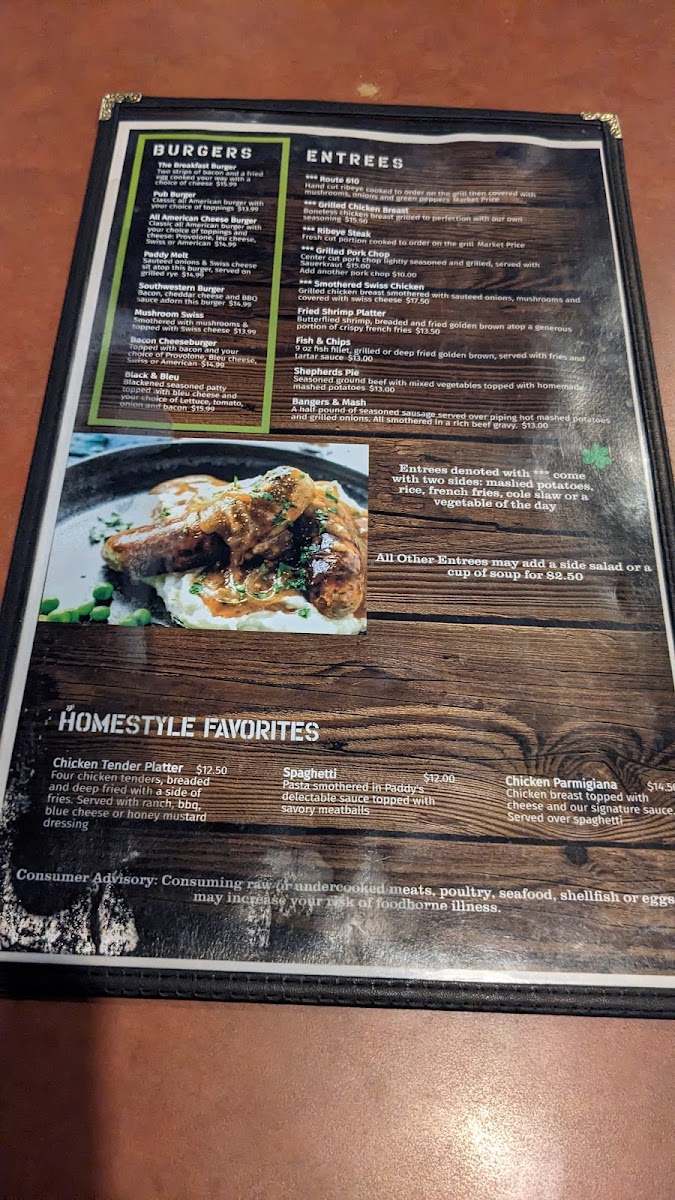 Paddy's Public House Menu - Image 6